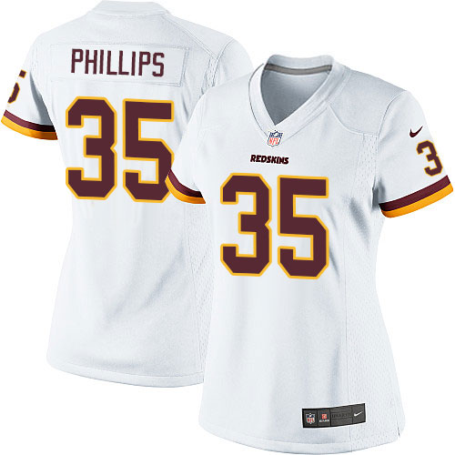 Women's Elite Dashaun Phillips Nike Jersey White Road - #35 NFL Washington Redskins